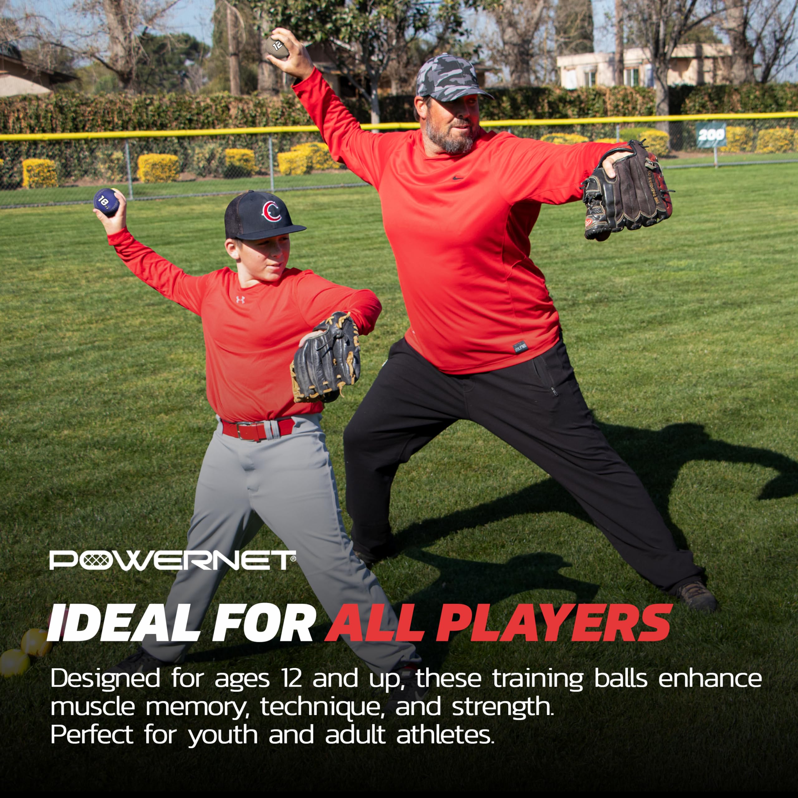 PowerNet Warm-Up Bundle, Resistance Band with 3 Different Grips, 2 Weighted Baseballs, 3 Micro Crushers, 3 Foam Tech Utility Training Balls & Bat Accelerator, Softball & Baseball Training Equipment - Image 6