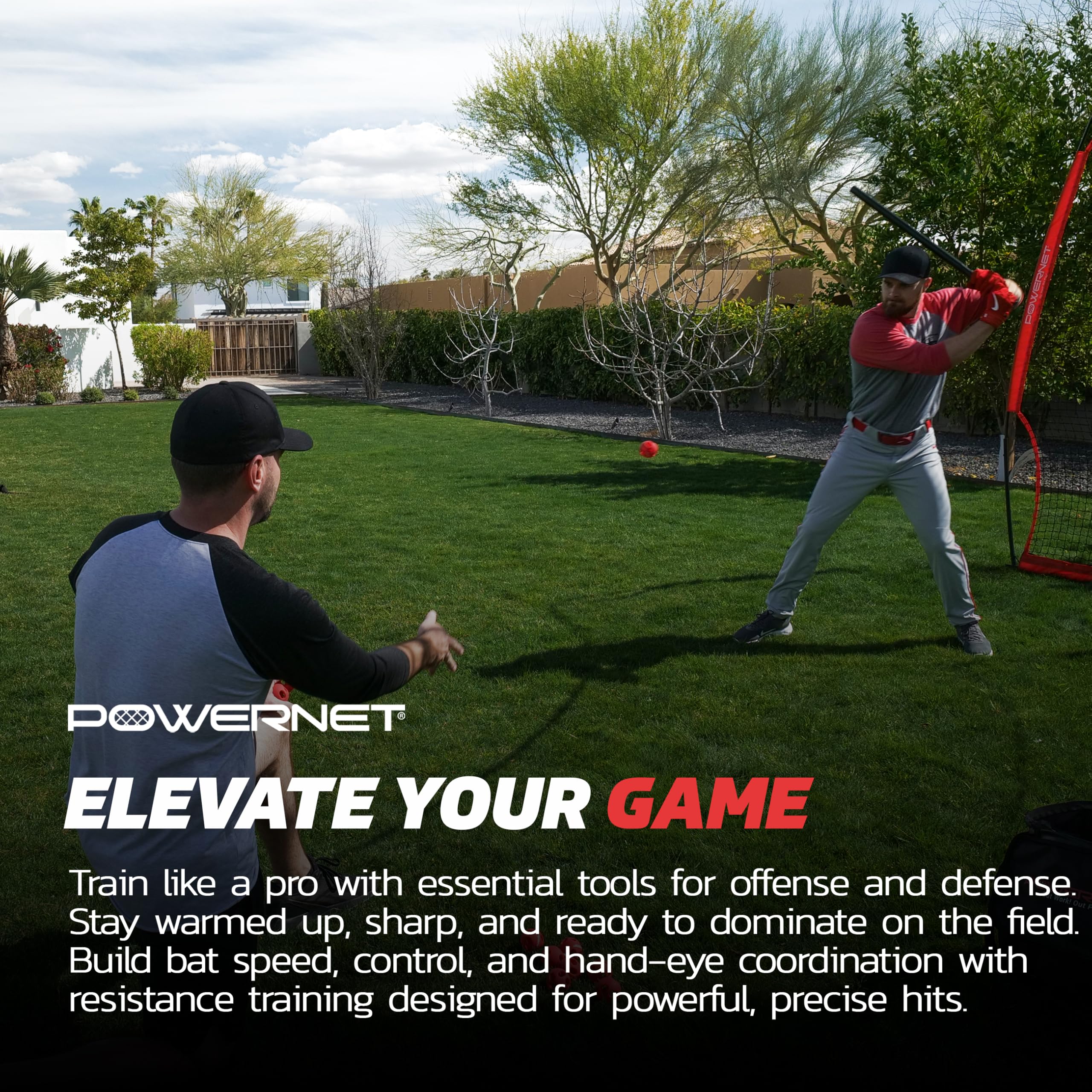 PowerNet Warm-Up Bundle, Resistance Band with 3 Different Grips, 2 Weighted Baseballs, 3 Micro Crushers, 3 Foam Tech Utility Training Balls & Bat Accelerator, Softball & Baseball Training Equipment - Image 7